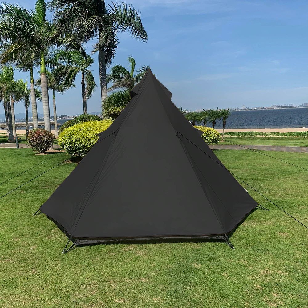 Cheap Goat Tents Ultralight Pyramid 4 Person Camping Tent Travel Family Tourist 4x Double Layer Outdoor Hiking Large Teepee Backpacking tents   